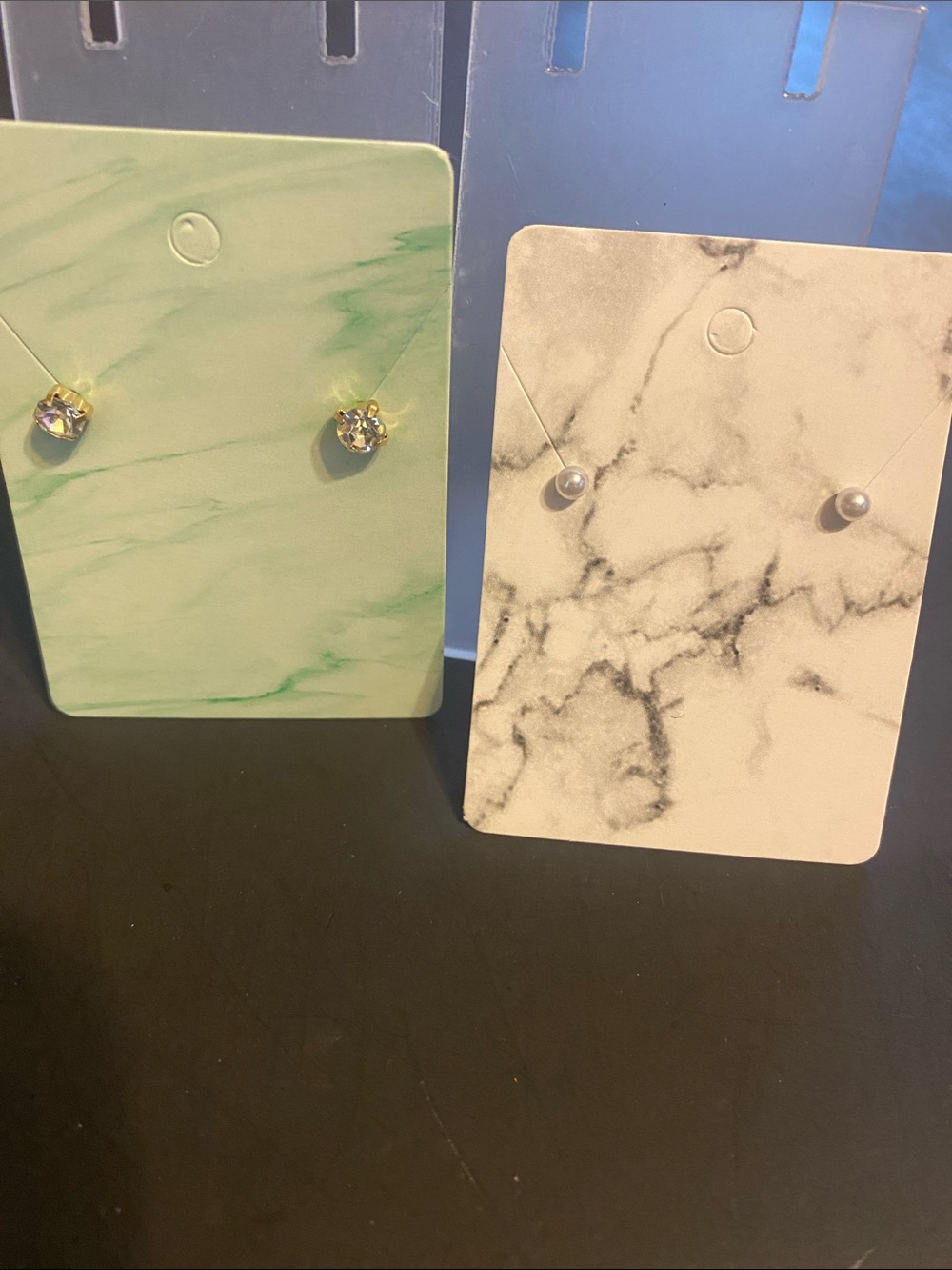 Crystal Stud Earrings Set - Clear and Pearl Studs